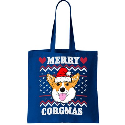 Merry Corgmas Corgi Christmas Dog Mom Xmas Ugly Sweater Cute Gift Tote Bag