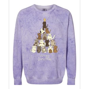 Meowy Christmas Cat Lover Christmas  Colorblast Crewneck Sweatshirt