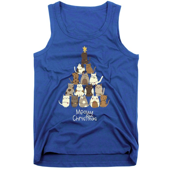 Meowy Christmas Cat Lover Christmas  Tank Top