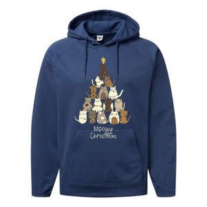 Meowy Christmas Cat Lover Christmas  Performance Fleece Hoodie