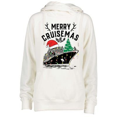 Merry Cruisemas Christmas Family Cruise Ship Funny Womens Funnel Neck Pullover Hood