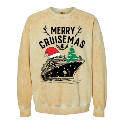 Merry Cruisemas Christmas Family Cruise Ship Funny Colorblast Crewneck Sweatshirt