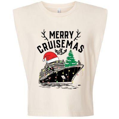 Merry Cruisemas Christmas Family Cruise Ship Funny Garment-Dyed Women's Muscle Tee