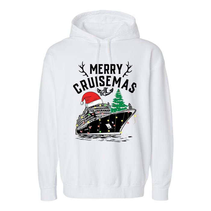 Merry Cruisemas Christmas Family Cruise Ship Funny Garment-Dyed Fleece Hoodie