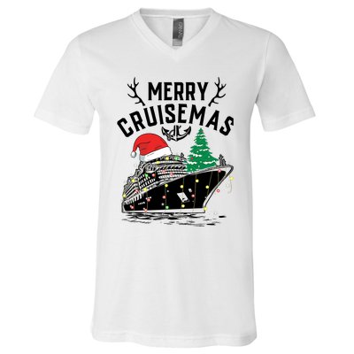 Merry Cruisemas Christmas Family Cruise Ship Funny V-Neck T-Shirt