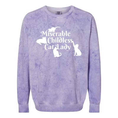 Miserable Childless Cat Lady Colorblast Crewneck Sweatshirt