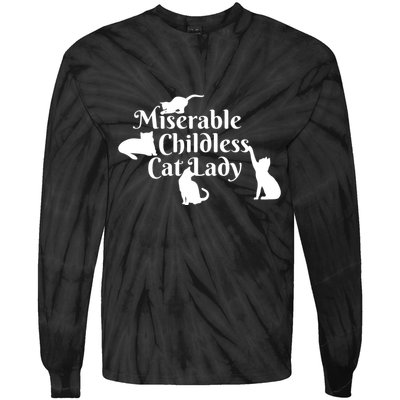 Miserable Childless Cat Lady Tie-Dye Long Sleeve Shirt