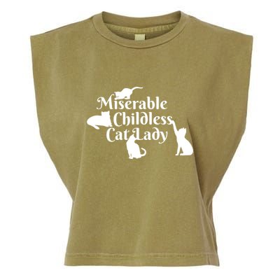 Miserable Childless Cat Lady Garment-Dyed Women's Muscle Tee