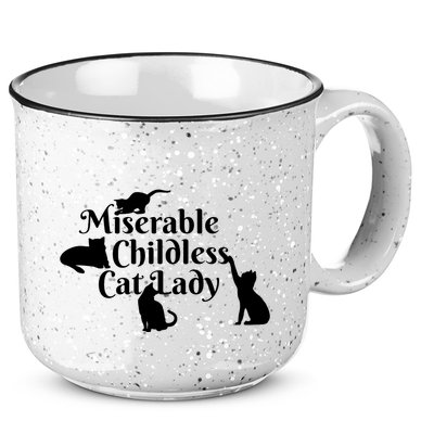Miserable Childless Cat Lady 15oz Campfire Ceramic Mug