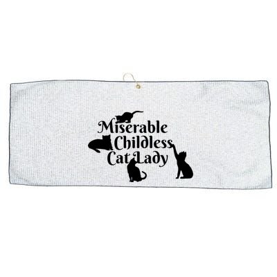 Miserable Childless Cat Lady Large Microfiber Waffle Golf Towel