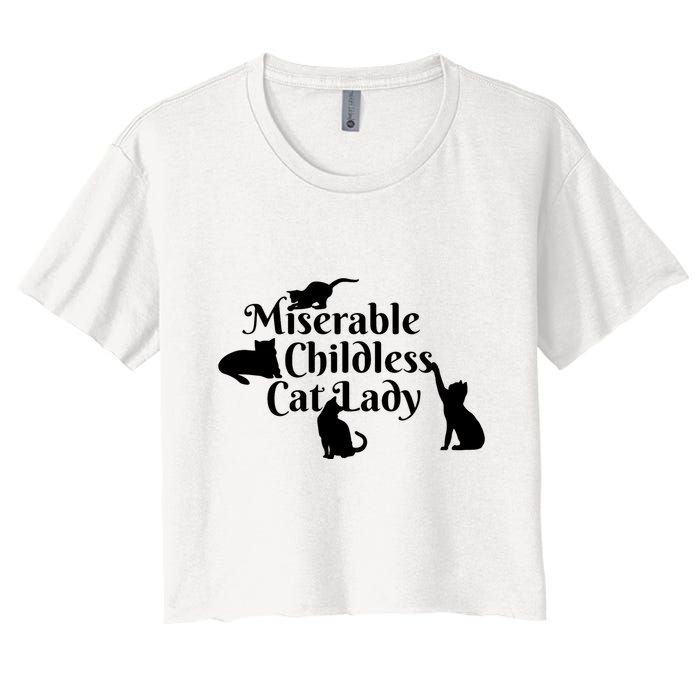 Miserable Childless Cat Lady Women's Crop Top Tee