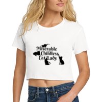Miserable Childless Cat Lady Women's Crop Top Tee