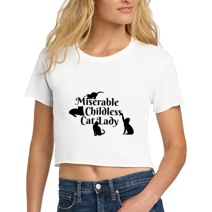 Miserable Childless Cat Lady Women's Crop Top Tee