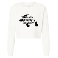Miserable Childless Cat Lady Cropped Pullover Crew