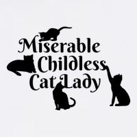 Miserable Childless Cat Lady Cropped Pullover Crew