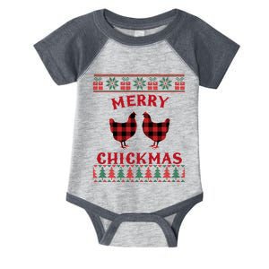 Merry Chickmas Christmas Chicken Ugly Christmas Sweater Infant Baby Jersey Bodysuit