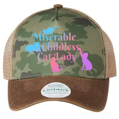 Miserable Childless Cat Lady Funny Legacy Tie Dye Trucker Hat