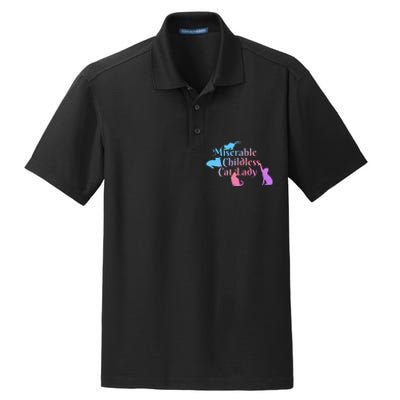 Miserable Childless Cat Lady Funny Dry Zone Grid Polo