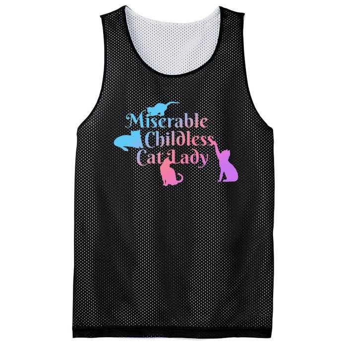 Miserable Childless Cat Lady Funny Mesh Reversible Basketball Jersey Tank