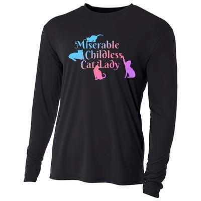 Miserable Childless Cat Lady Funny Cooling Performance Long Sleeve Crew