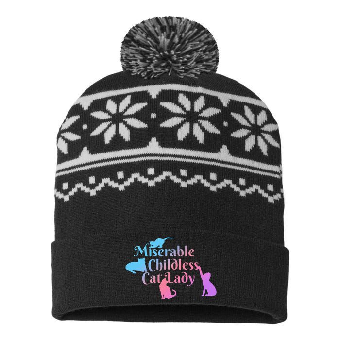 Miserable Childless Cat Lady Funny USA-Made Snowflake Beanie