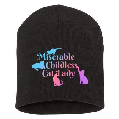 Miserable Childless Cat Lady Funny Short Acrylic Beanie