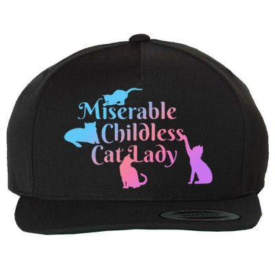 Miserable Childless Cat Lady Funny Wool Snapback Cap