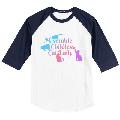 Miserable Childless Cat Lady Funny Baseball Sleeve Shirt