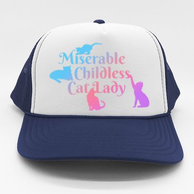 Miserable Childless Cat Lady Funny Trucker Hat