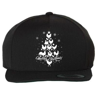 Merry Chickmas Chicken Tree Funny Gift Wool Snapback Cap