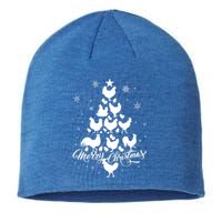 Merry Chickmas Chicken Tree Funny Gift Sustainable Beanie