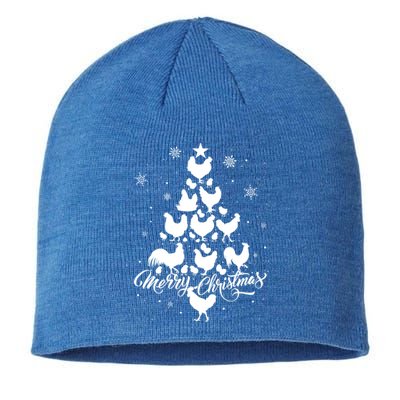 Merry Chickmas Chicken Tree Funny Gift Sustainable Beanie