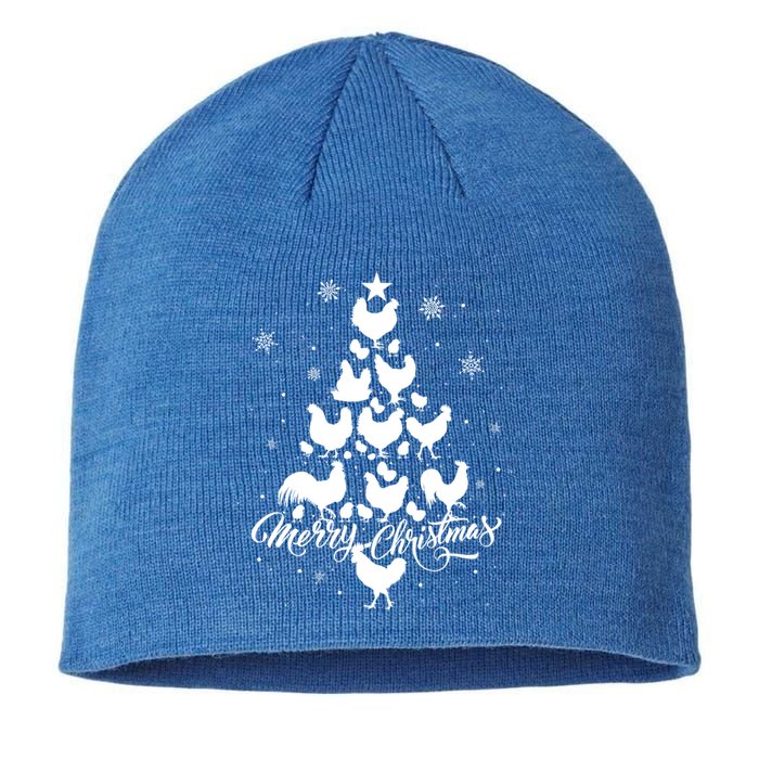 Merry Chickmas Chicken Tree Funny Gift Sustainable Beanie