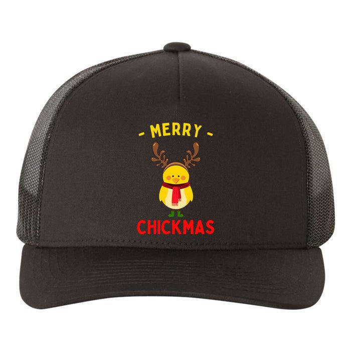 Merry Chickmas Cute Baby Chick Christmas Farm Animal Xmas Yupoong Adult 5-Panel Trucker Hat