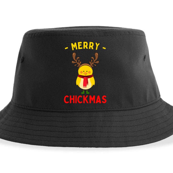 Merry Chickmas Cute Baby Chick Christmas Farm Animal Xmas Sustainable Bucket Hat