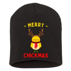 Merry Chickmas Cute Baby Chick Christmas Farm Animal Xmas Short Acrylic Beanie