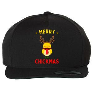 Merry Chickmas Cute Baby Chick Christmas Farm Animal Xmas Wool Snapback Cap