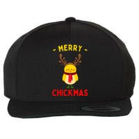 Merry Chickmas Cute Baby Chick Christmas Farm Animal Xmas Wool Snapback Cap