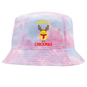 Merry Chickmas Cute Baby Chick Christmas Farm Animal Xmas Tie-Dyed Bucket Hat