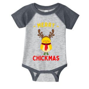 Merry Chickmas Cute Baby Chick Christmas Farm Animal Xmas Infant Baby Jersey Bodysuit