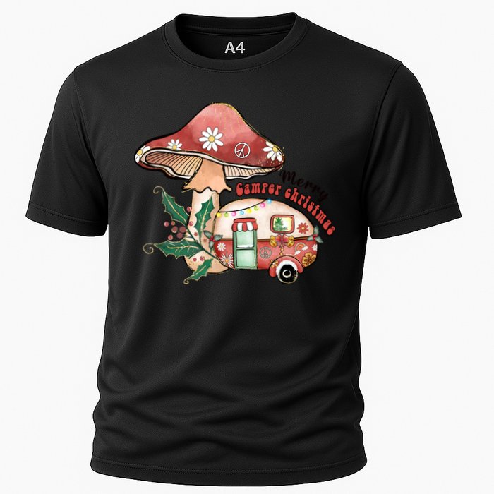 Merry Camper Christmas Gift For Camping Lover Cooling Performance Crew T-Shirt