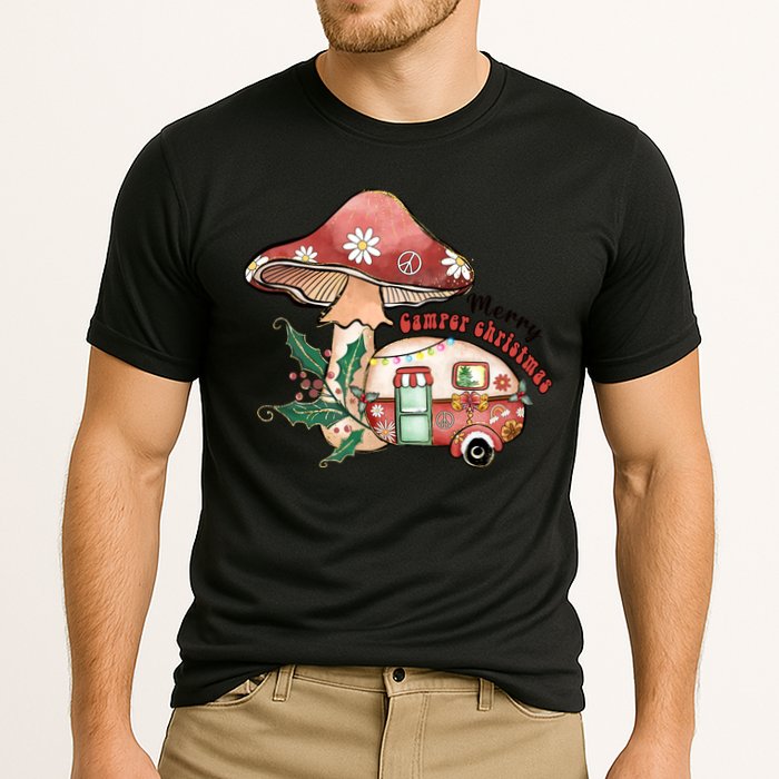 Merry Camper Christmas Gift For Camping Lover Cooling Performance Crew T-Shirt
