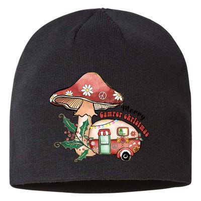 Merry Camper Christmas Gift For Camping Lover Sustainable Beanie