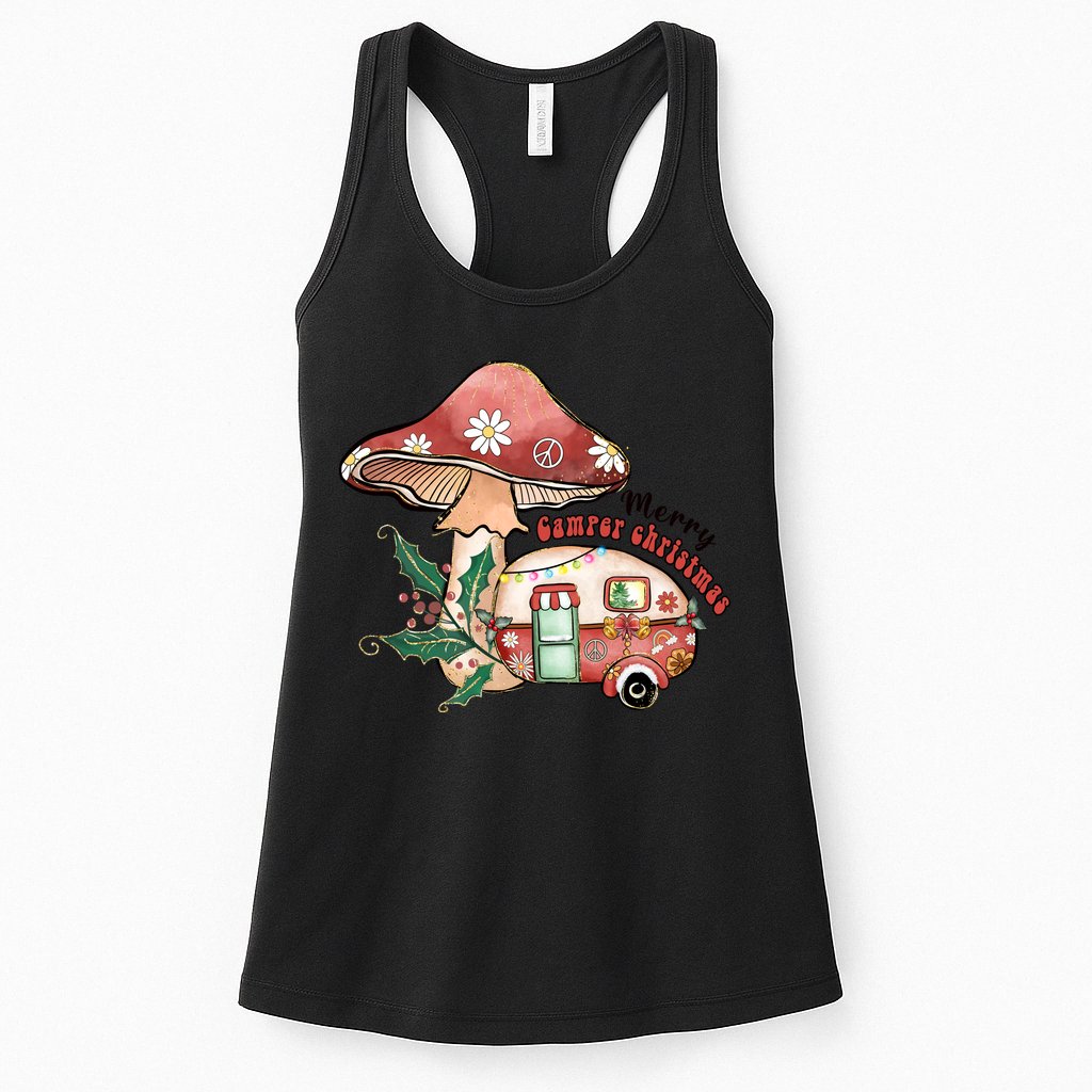 Merry Camper Christmas Gift For Camping Lover Womens Tank Top