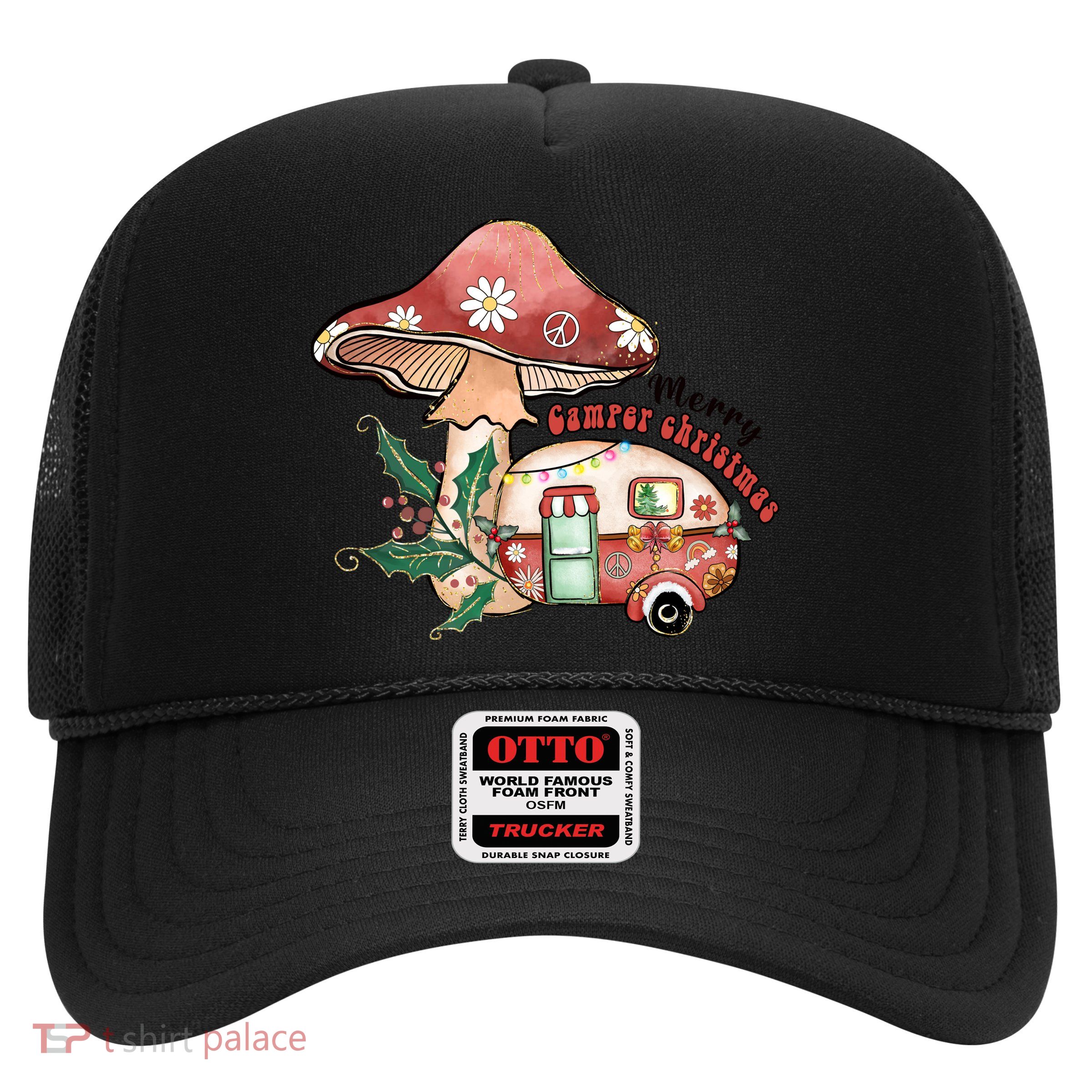 Merry Camper Christmas Gift For Camping Lover Trucker Hat