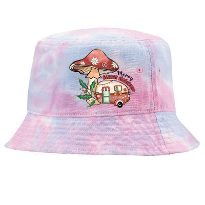 Merry Camper Christmas Gift For Camping Lover Tie-Dyed Bucket Hat