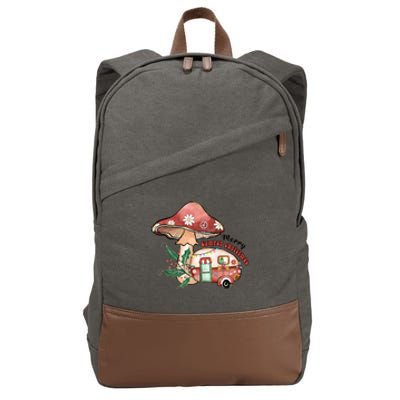 Merry Camper Christmas Gift For Camping Lover Cotton Canvas Backpack