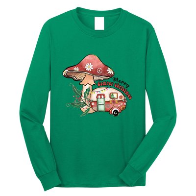 Merry Camper Christmas Gift For Camping Lover Long Sleeve Shirt