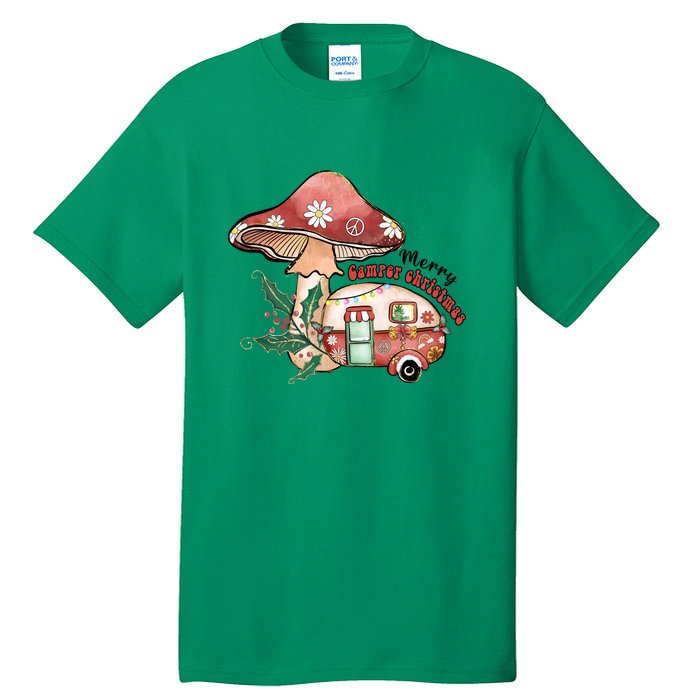 Merry Camper Christmas Gift For Camping Lover Tall T-Shirt