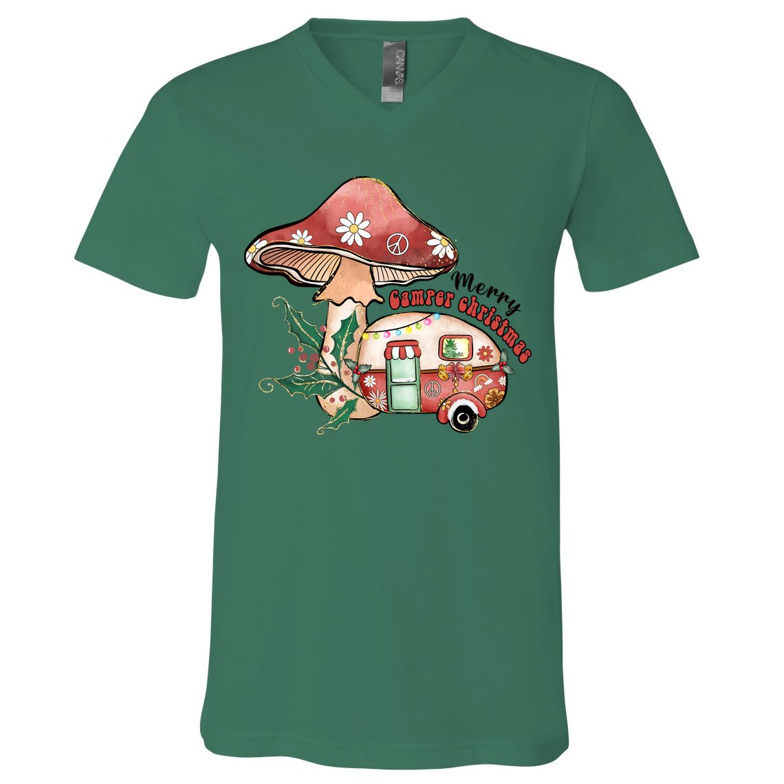 Merry Camper Christmas Gift For Camping Lover V-Neck T-Shirt
